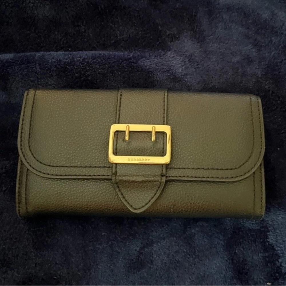 Burberry Black and Gold Wallet with Elegant Buckle